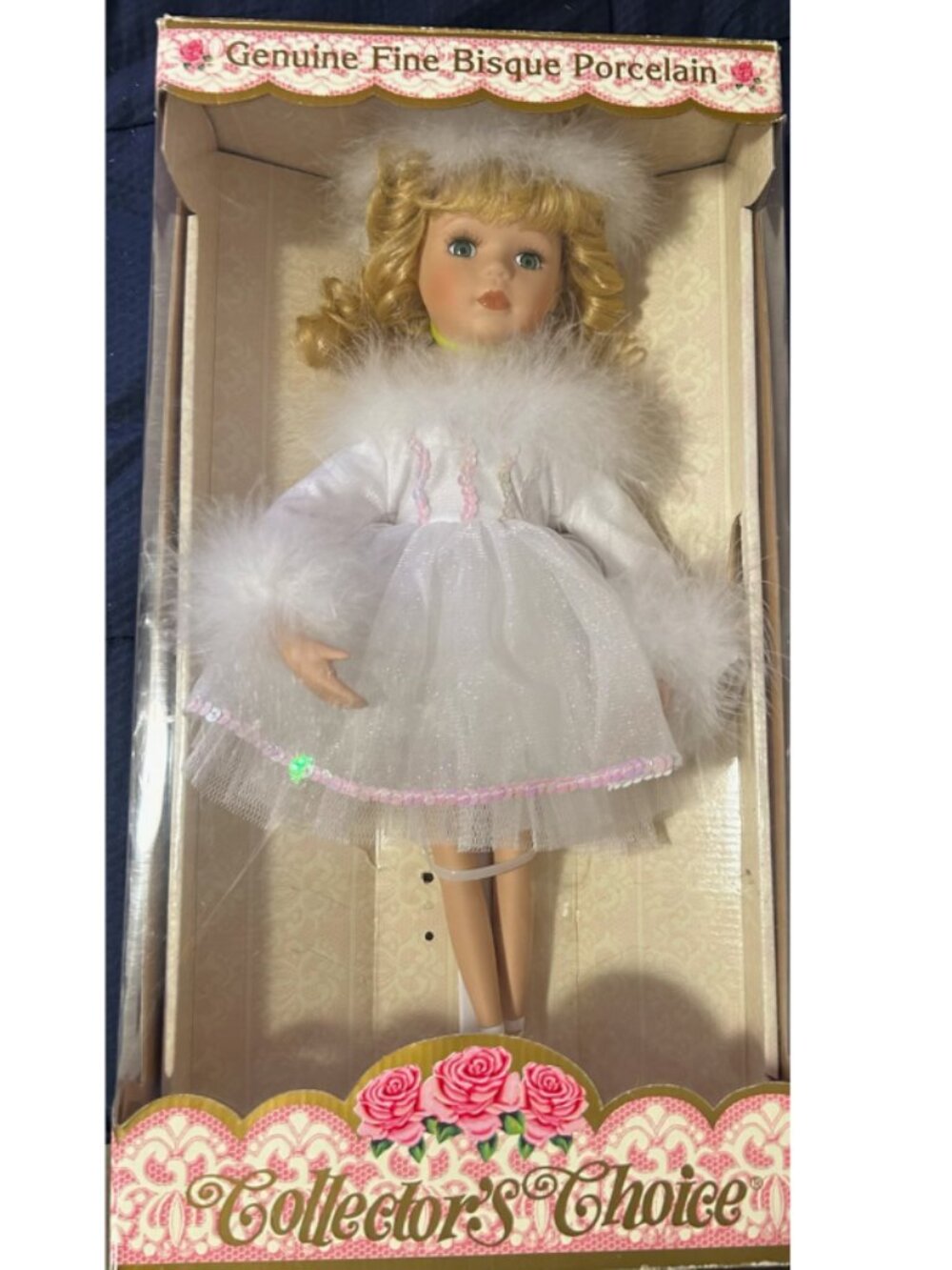 Collector’s Choice Blonde Bisque Porcelain Doll In Box